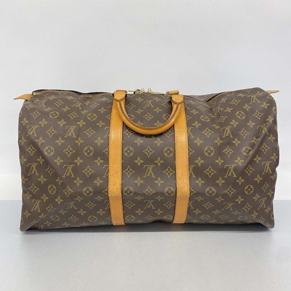 LOUIS VUITTON Authentic Brown Monogram Keepall 55 Boston Bag - Picture 12 of 12